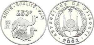 Djibouti 250 Francs 2002 Rare - KM# 41; ... 