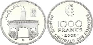 Comoros 1000 Francs 2002 Rare - KM# 20; ... 