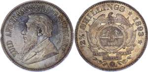 South Africa 2-1/2 Shillings 1893 - KM# 7; ... 