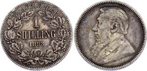 South Africa 1 Shilling 1893 - KM# 5; ... 