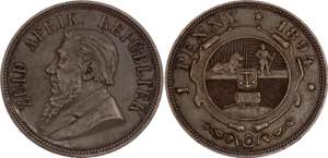 South Africa 1 Penny 1894 - KM# 2; Copper; XF