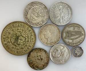 World Lot of 8 Silver Coins 1843 - 1957 - ... 