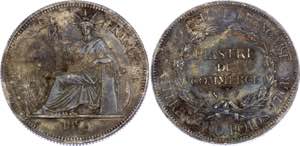 Indochina 1 Piastre 1895 - KM# 5a.1; Silver; ... 