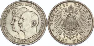 Germany - Empire Anhalt 3 Mark 1914 A - KM# ... 