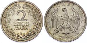 Germany - Weimar Republic 2 Reichsmark 1926 ... 