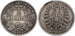 Germany - Empire 1 Mark 1882 H Key Date - ... 