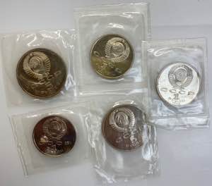 Russia - USSR Lot of 5 Coins 1991 - Proof; ... 