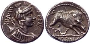 Roman Republic Hosidius AR Denarius 68 BC C. ... 