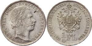 Austria 1/4 Florin 1859 B - KM# 2214; ... 
