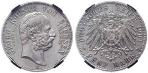Germany - Empire Saxony-Albertine 5 Mark ... 