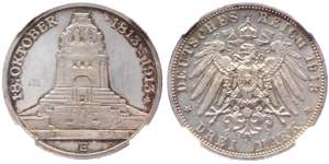 Germany - Empire Saxony-Albertine 3 Mark ... 