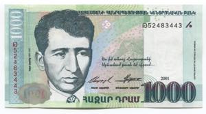 Armenia 1000 Dram 2001 ... 