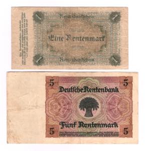 Germany - Weimar Republic 1 - 5 Rentemark ... 