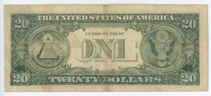 United States 20 Dollars on 1 Dollars 1981 A ... 