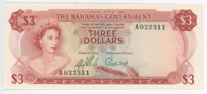 Bahamas 3 Dollars 1965 ... 