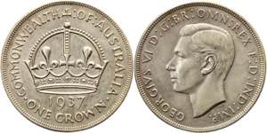 Australia 1 Crown 1937 - KM# 34; Silver ... 