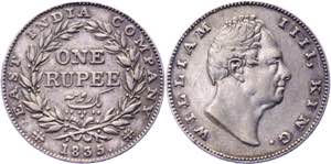 British India 1 Rupee 1835 - KM# 450.1; ... 