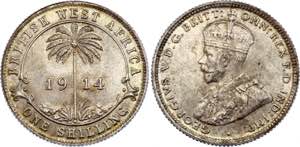 British West Africa 1 Shilling 1914 H - KM# ... 