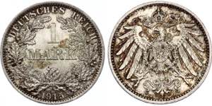 Germany - Empire 1 Mark 1915 A - KM# 14; ... 