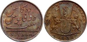 British India 10 Cash 1808 - KM# 320; ... 