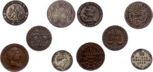 World Lot of 5 Coins 1700 - 1870 - Various ... 
