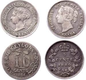 Canada & Ceylon 5 & 10 Cents 1880 - 1894 - ... 