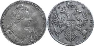 Russia 1 Rouble 1731 - Bit# 43; Silver 25.49 ... 