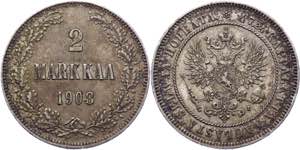 Russia - Finland 2 Markka 1908 L - Bit# 398; ... 