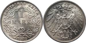 Germany - Empire 1 Mark 1915 D - KM# 14; ... 