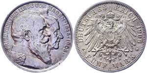 Germany - Empire Baden 5 Mark 1906 - KM# ... 