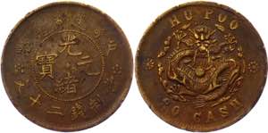 China Empire 20 Cash 1903 - Y# 5.1; Copper ... 