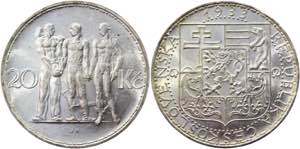 Czechoslovakia 20 Korun 1933 - KM# 17; ... 