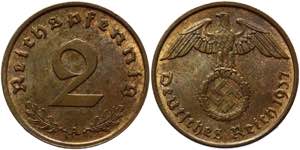 Germany - Third Reich 2 Reichspfennig 1937 A ... 