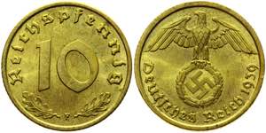Germany - Third Reich 10 Reichspfennig 1939 ... 