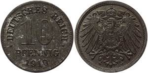 Germany - Empire 10 Pfennig 1919 - KM# 26; ... 