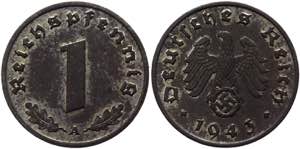 Germany - Third Reich 1 Reichspfennig 1943 A ... 