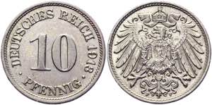 Germany - Empire 10 Pfennig 1913 F - KM# 12; ... 