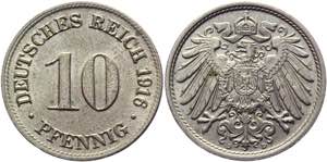 Germany - Empire 10 Pfennig 1916 D - KM# 12; ... 