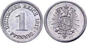 Germany - Empire 1 Pfennig 1917 A - KM# 24; ... 