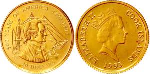 Cook Islands 20 Dollars 1995 - KM# 258; Gold ... 