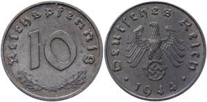 Germany - Third Reich 10 Reichspfennig 1944 ... 