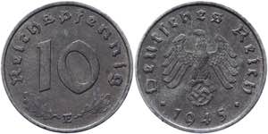 Germany - Third Reich 10 Reichspfennig 1945 ... 
