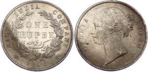 British India 1 Rupee 1840 - KM# 458; ... 