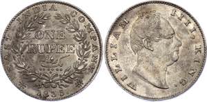 British India 1 Rupee 1835 - KM# 450.3; ... 