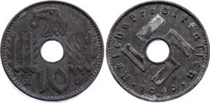 Germany - Third Reich 10 Reichspfennig 1940 ... 