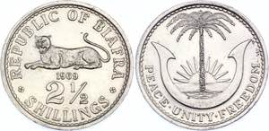 Biafra 2-1/2 Shillings 1969 - KM# 4; ... 