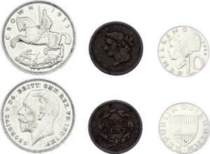 World Lot of 3 Coins 1839 - 1965 - With ... 