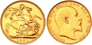 Australia Sovereign 1908 P - KM# 15; Gold ... 