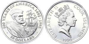 Cook Islands 50 Dollars 1990 - KM# 43; ... 