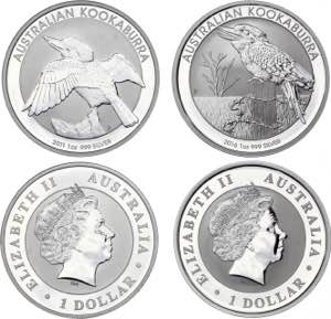 Australia 2 x 1 Dollar 2011 - 2016 - Silver ... 